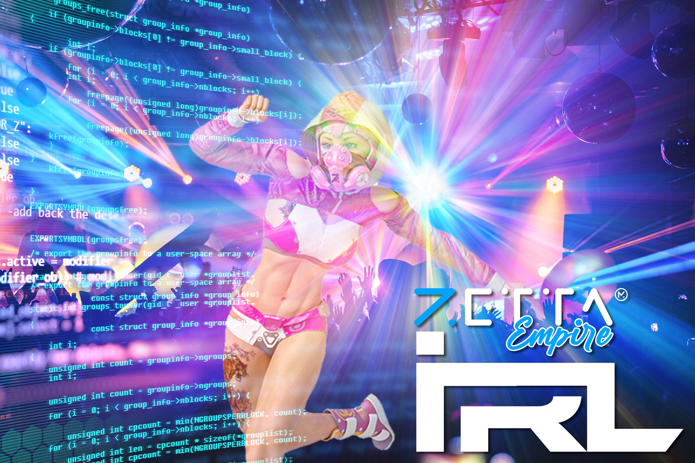 dj night club party rave with crowd in music festive